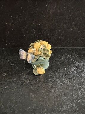Decorative Lemon, Flower & Butterfly Resin Ornament - Home Accent